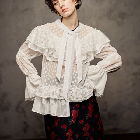【 kwotias 予約】velled bloom blouse (ブラウス) -2026年8月発送予定-