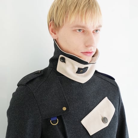 【 daichïogata 予約 】DISPATCH RIDERS SHORT COAT -CHARCOAL×ECRU- -2026年11月発送予定-