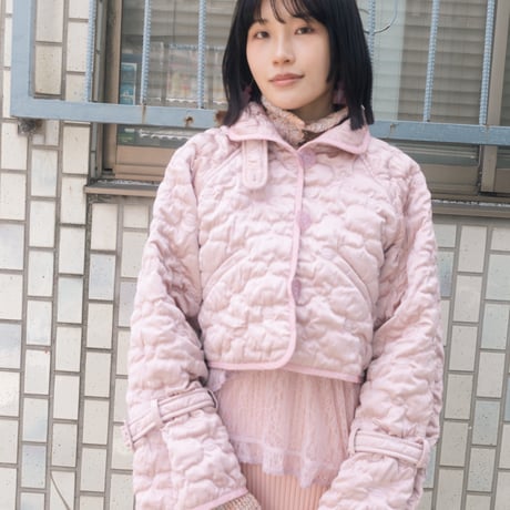 【 ritsu 予約 】Sazanka cropped quilted satin jacket -2026年9月～11月発送予定-