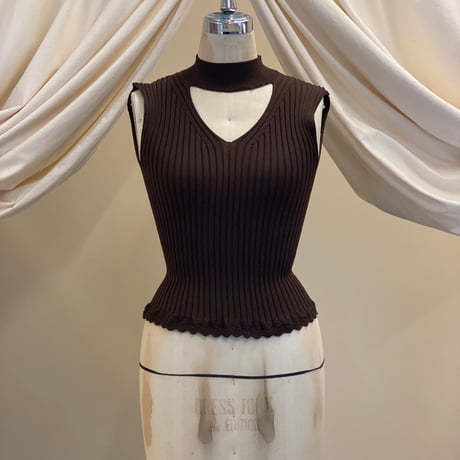 【 ritsu 予約 】Ribbed polo bolero knit set -2026年9月～11月発送予定-