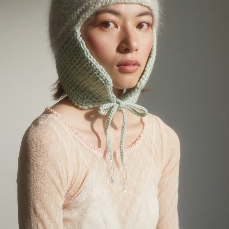 帽子 mohair crochet hat 