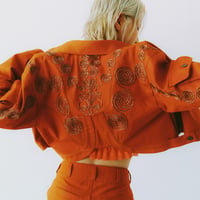 【 ritsu 】Goldfish Embroidered Denim Jacket