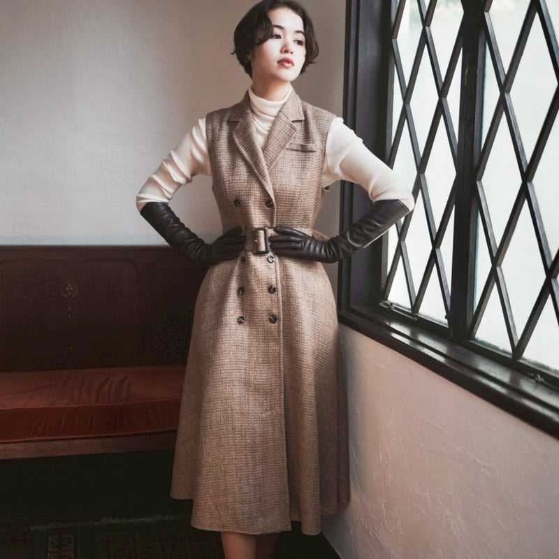 Ruimeme 予約 】tailored sleeveless dress (ジレドレス) Ruimeme 予約 】tailored sleeveless dress (ジレドレス)