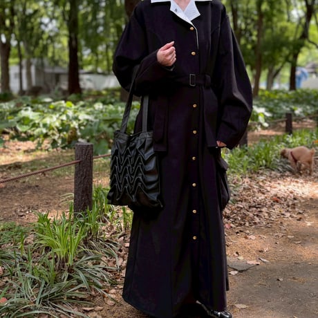 【 jesh 予約】 Pleats pocket Coat Dress / Black -2026年9月～11月発送予定-