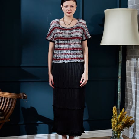 【 kwotias 】 YABANE pleats skirt -Black- (プリーツスカート)