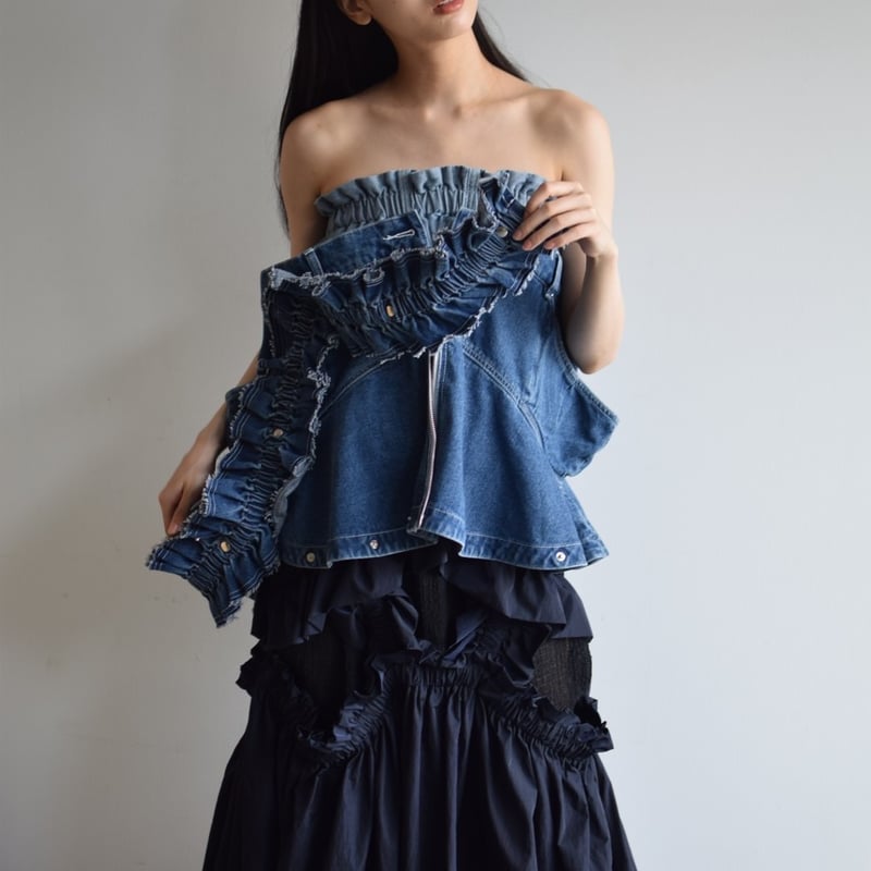 HOUGA 】kiki frill dress (ロングスカート兼ドレス) | 木宮商店 HOUGA 】kiki frill dress (ロングスカート兼ドレス) | 木宮商店