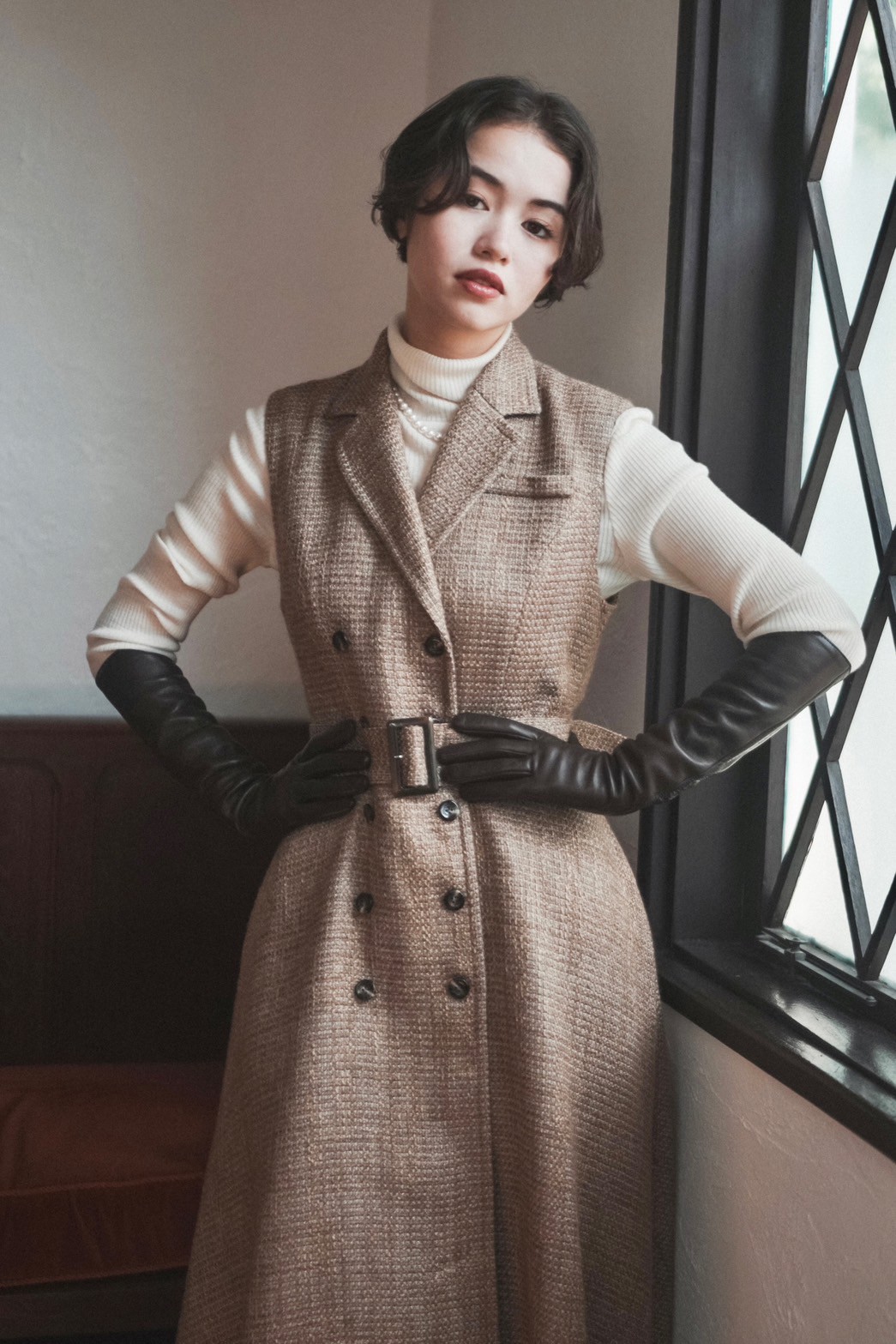 Ruimeme 】tailored sleeveless dress (ジレドレス) |