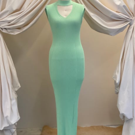 【 ritsu 予約 】Ribbed polo bolero knit dress set -2026年9月～11月発送予定-