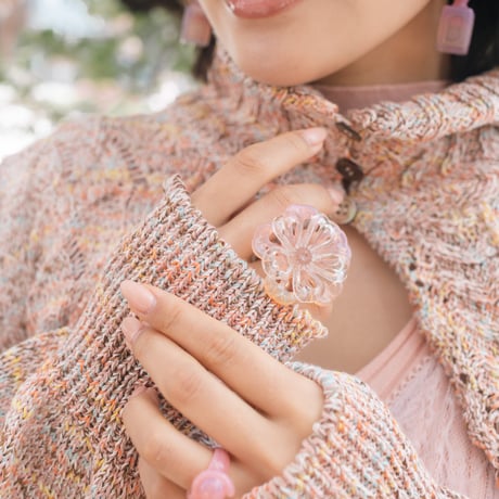 【 ritsu 予約 】Cropped wavy knit cardigan -2026年9月～11月発送予定-