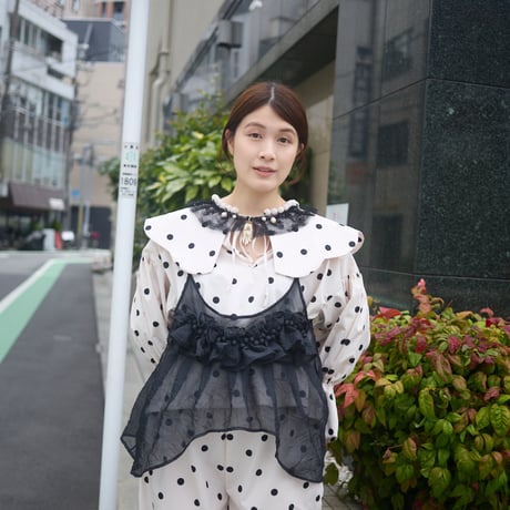 【 natsumi osawa 予約 】 shibori frill camisole -2026年8月～9月発送予定-