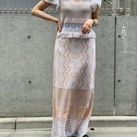 【 ritsu 】 Wave-pattern lame knited dress
