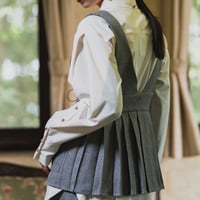 【 jesh 予約】 Lace up Pleated Vest / Gray -2026年9月～11月発送予定-