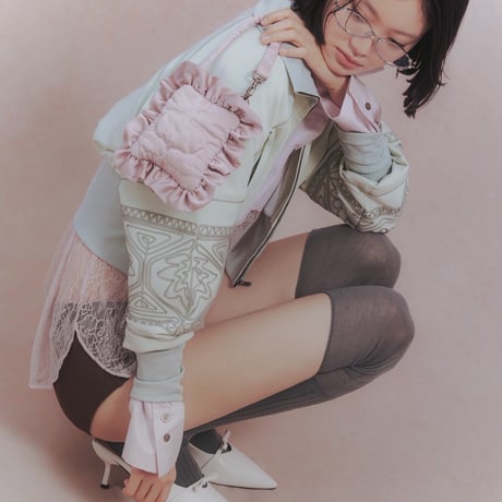 【 ritsu 予約 】Sazanka quilted satin pillow bag mini -2026年9月～11月発送予定-
