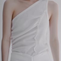【 Create Clair 】 Gather one shoulder tank top (タンクトップ)