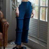 【 kwotias 】 YABANE pleats pants -Blue- (プリーツパンツ)