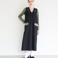 【 daichïogata 予約 】 TEDDS DRESS -NAVY×GREEN- -2026年10月発送予定-