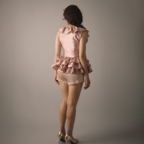 【 natsumi osawa 予約 】 vintage satin frill mini dress -2026年8月～9月発送予定-