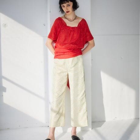 【 kwotias 】 Cut jacquard blouse (ブラウス)