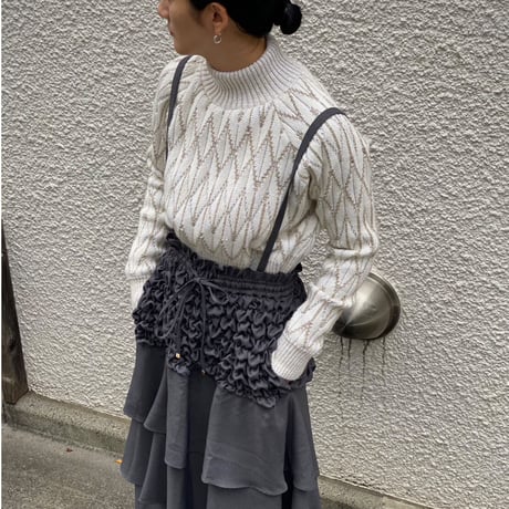 【 Create Clair 】Knit pleats short pullover (ニット)
