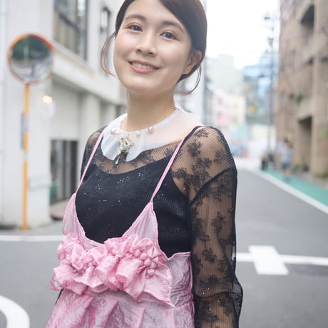【 natsumi osawa 予約 】 floral lace pleats tops -2026年8月～9月発送予定-