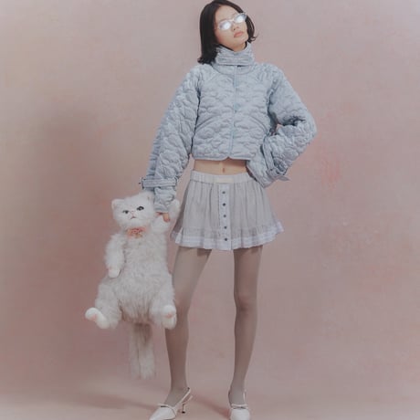 【 ritsu 予約 】Lace-Paneled Striped Skort -2026年9月～11月発送予定-