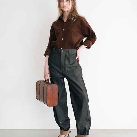 【 daichïogata 予約 】 CORDUROY CROSSTIE SHIRT -BROWN- -2026年9月発送予定-