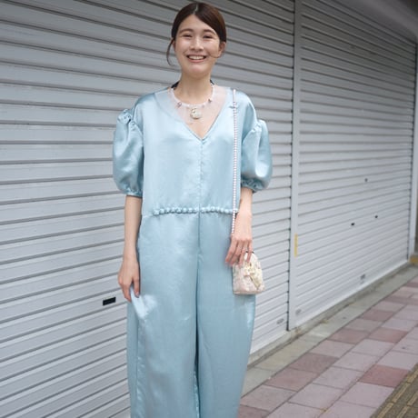 【 natsumi osawa 予約 】 vintage satin pearl jumpsuit -2026年8月～9月発送予定-