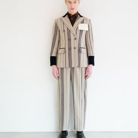 【 daichïogata 予約 】 DOUBLE BREASTED JACKET -STRIPE TWEED- -2026年10月発送予定-