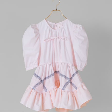 【 overlace 】 curve hem yoke blouse (ブラウス)