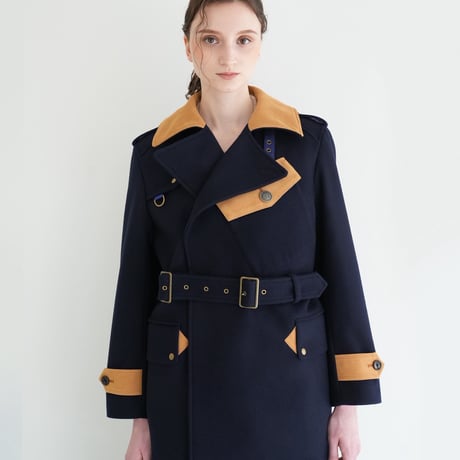 【 daichïogata 予約 】DISPATCH RIDERS SHORT COAT -NAVY×CAMEL- -2026年11月発送予定-