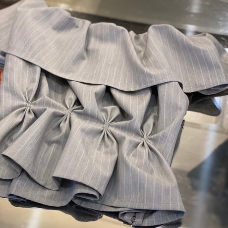 【 overlace 】striped waist tuck blouse (ブラウス)