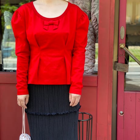 【 Kanako Tamura 予約 】 Cotton Bow Long Sleeve Tee  -2026年9月発送予定-