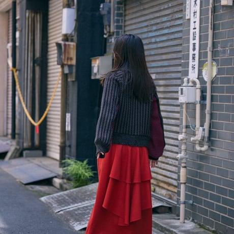 【 jesh 予約】 Back ruffle skirt (スカート) / Red