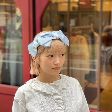 【 Kanako Tamura 】 Satin Ribbon Headband (ヘッドドレス：Light blue)
