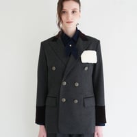 【 daichïogata 予約 】 DOUBLE BREASTED JACKET -CHARCOAL- -2026年10月発送予定-
