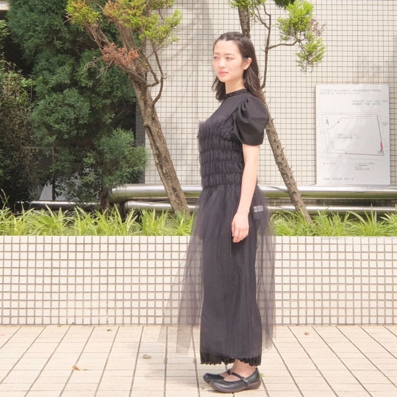 UNIONINI 】tulle shirring long dress | 木宮商店 -蔵前-