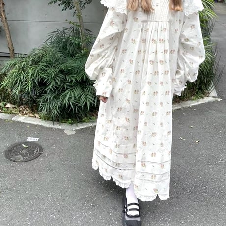 【 overlace 】 bouquet embroidery recollection dress (ワンピース)