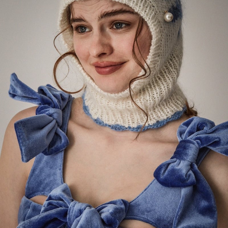 Kanako Tamura 】Velour Ribbon Bustier (ビスチェ) |