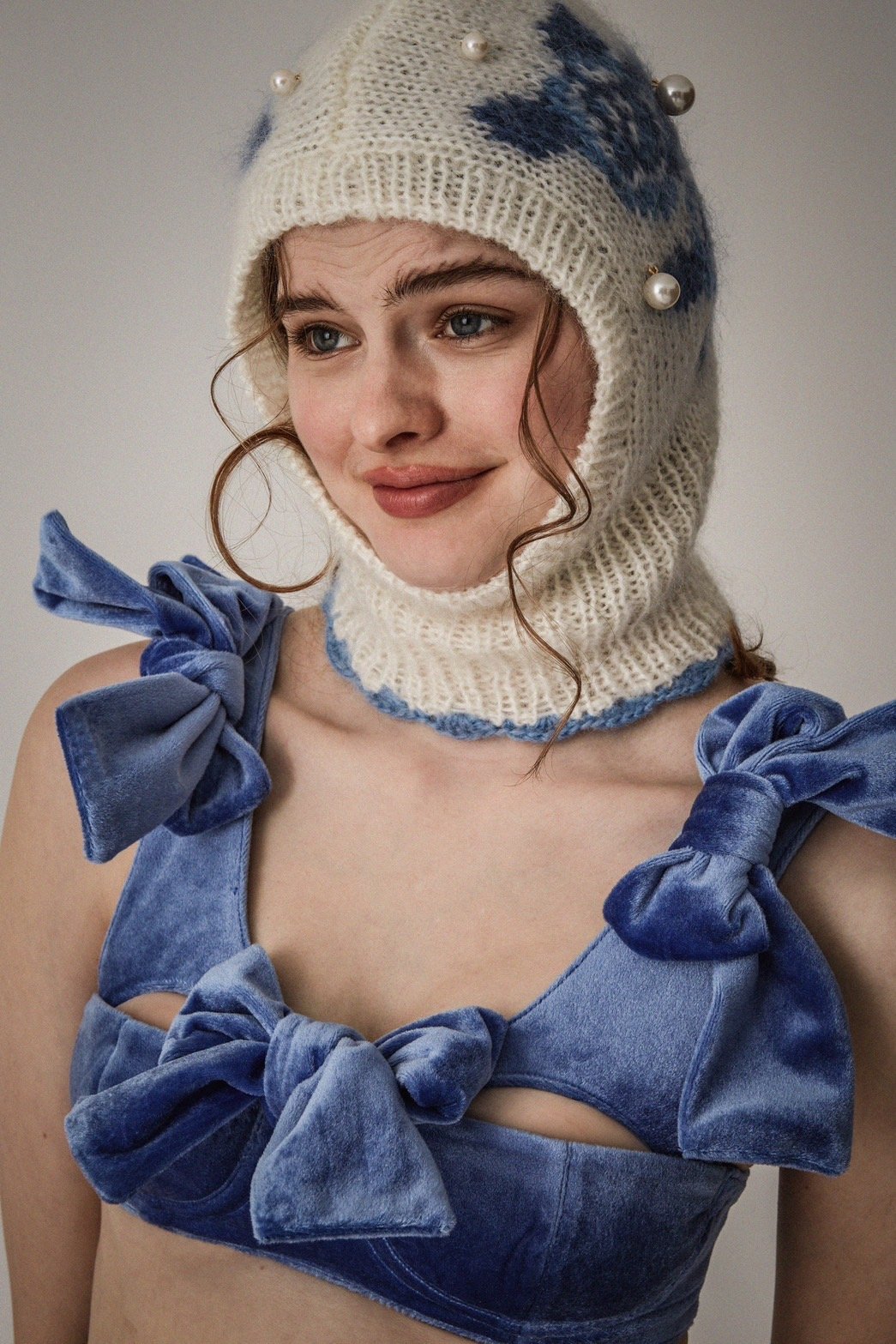 Kanako Tamura 】Velour Ribbon Bustier (ビスチェ) |