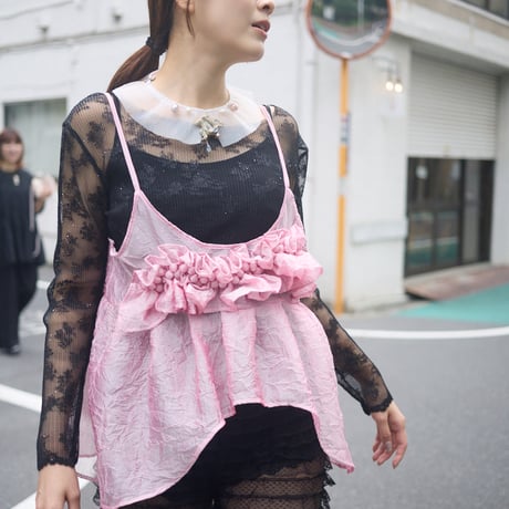 【 natsumi osawa 予約 】 floral lace pleats tops -2026年8月～9月発送予定-