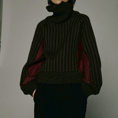 【 jesh 予約 】 Herringbone × Dobby weave knit pullover (プルオーバー)