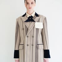 【 daichïogata 予約 】 DOUBLE BREASTED JACKET -STRIPE TWEED- -2026年10月発送予定-