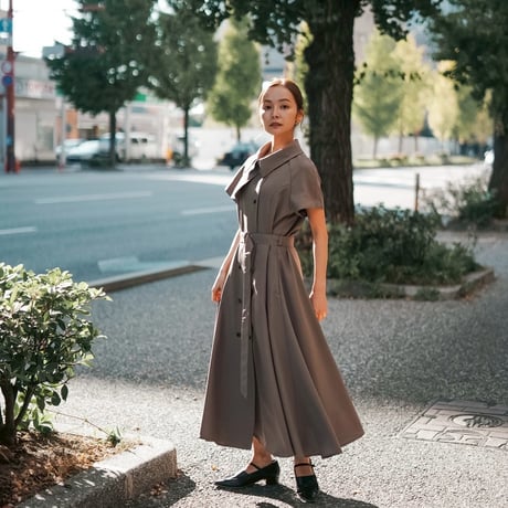 【 Ruimeme 予約 】Trench flare dress (ワンピース) -2026年3月～5月発送予定-