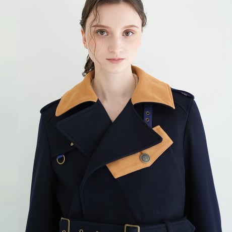 【 daichïogata 予約 】DISPATCH RIDERS SHORT COAT -NAVY×CAMEL- -2026年11月発送予定-