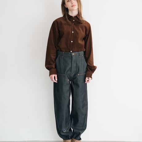【 daichïogata 予約 】 CORDUROY CROSSTIE SHIRT -BROWN- -2026年9月発送予定-
