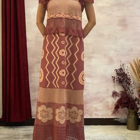 【 ritsu 】 Wave-pattern lame knited dress
