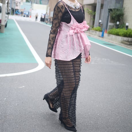 【 natsumi osawa 予約 】 shibori frill camisole -2026年8月～9月発送予定-