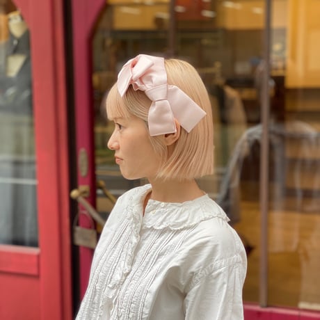 【 Kanako Tamura 】 Satin Ribbon Headband (ヘッドドレス：Pink)