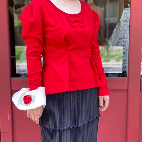 【 Kanako Tamura 予約 】 Cotton Bow Long Sleeve Tee  -2026年9月発送予定-