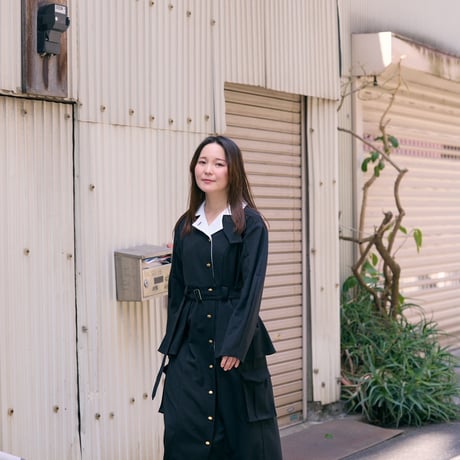 【 jesh 予約】 Pleats pocket Coat Dress / Black -2026年9月～11月発送予定-